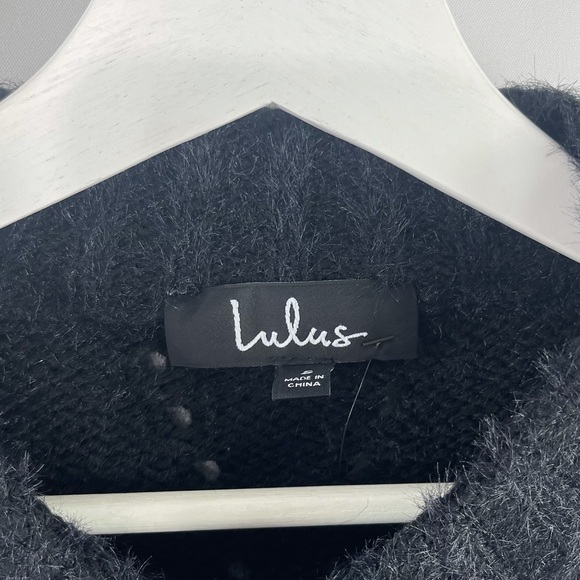 NWT Lulu’s Sweater Pointelle Pullover Black Sweater Size Small - Picture 5 of 5